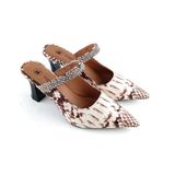  Giày Cao Gót Da Vân Rắn Kem 29.17 