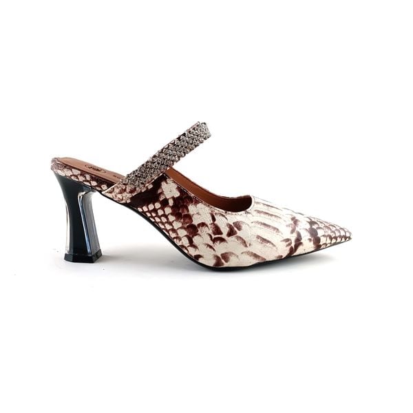  Giày Cao Gót Da Vân Rắn Kem 29.17 