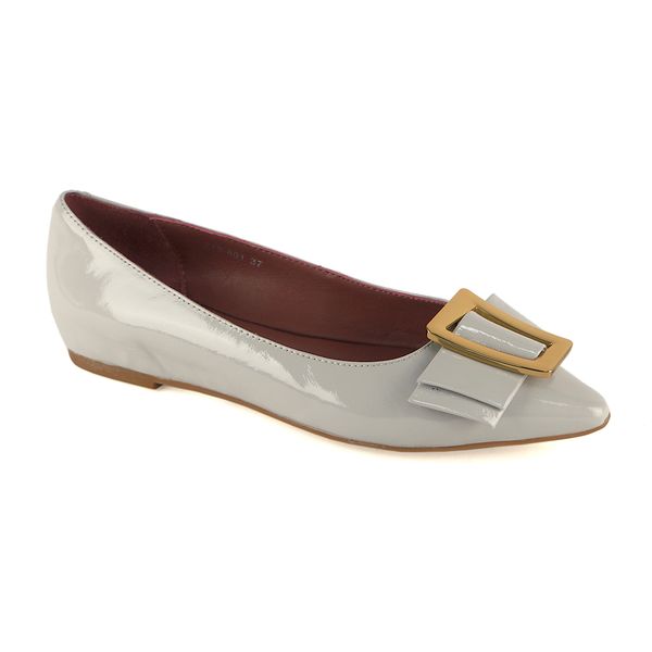  Giày Da Nữ Slip On Khóa Vuông Trắng 693.39 