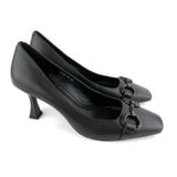  Giày Cao Gót Da Mắt Xích Đen 82Đ.12 