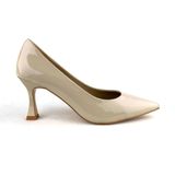  Giày Cao Gót Da Bóng Trắng Kem 82K.15 