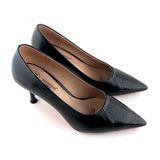  Giày Cao Gót Da Vân Rắn Đen 83.17 