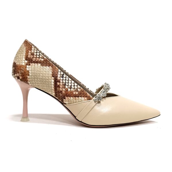  Giày Cao Gót Da Kem 83.29 