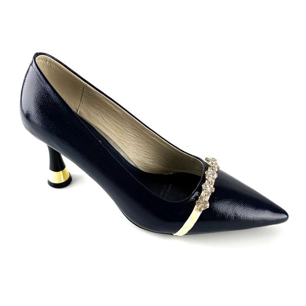  Giày Cao Gót Da Xanh Tím Than 83.43 