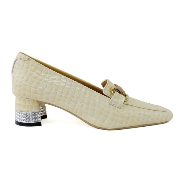  Giày Cao Gót Da Vân Cá Sấu Vàng 83.62 