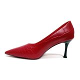  Giày Cao Gót Da Vân Rắn Đỏ 83Đ.18 
