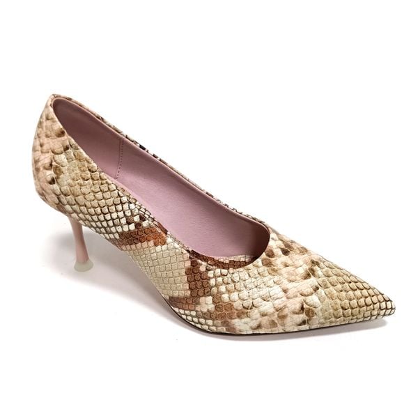  Giày Cao Gót Nâu Vàng Kem 83N.18 