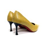  Giày Cao Gót Vàng Da Vân Rắn 83V.18 