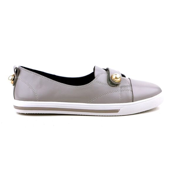  Giày Da Nữ Slip On Ghi 93.3 