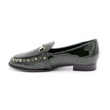  Giày Moccasin Nữ Khóa Horsebit Xanh Bóng 992.14 