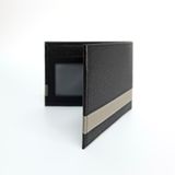  Ví Da Nam Gập Đôi Đen Sọc Xám 99.22 