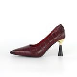 Giày Cao Gót Da Vân Đỏ Mận 83.45 