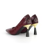  Giày Cao Gót Da Vân Đỏ Mận 83.45 