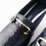  Giày Cao Gót Da Vân Họa Tiết Xanh Tím Than 83.47 