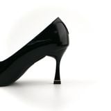  Giày Cao Gót Da Vân Đen Bóng 83.56 