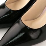  Giày Cao Gót Da Vân Đen Bóng 83.56 