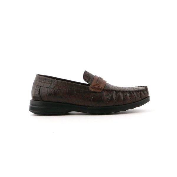  Giày Loafer Nam Vân Nâu 28MI.12 