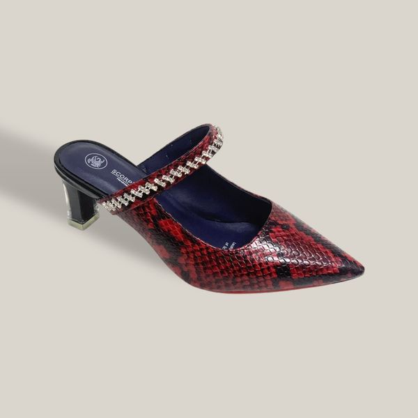  Túi Và Giày Cao Gót Vân Rắn Đỏ 