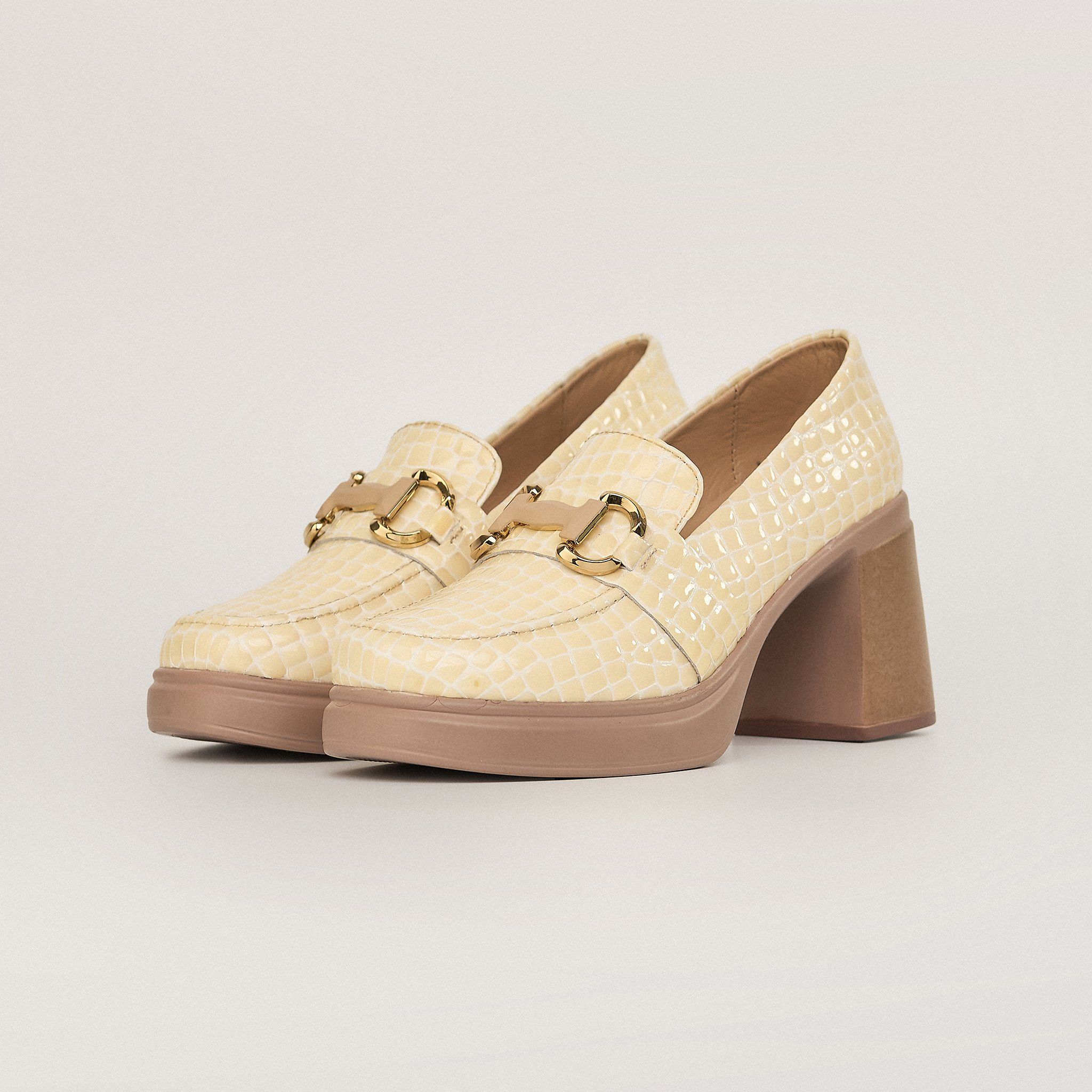  Giày Moccasin Nữ Vân Trắng 19M.2 