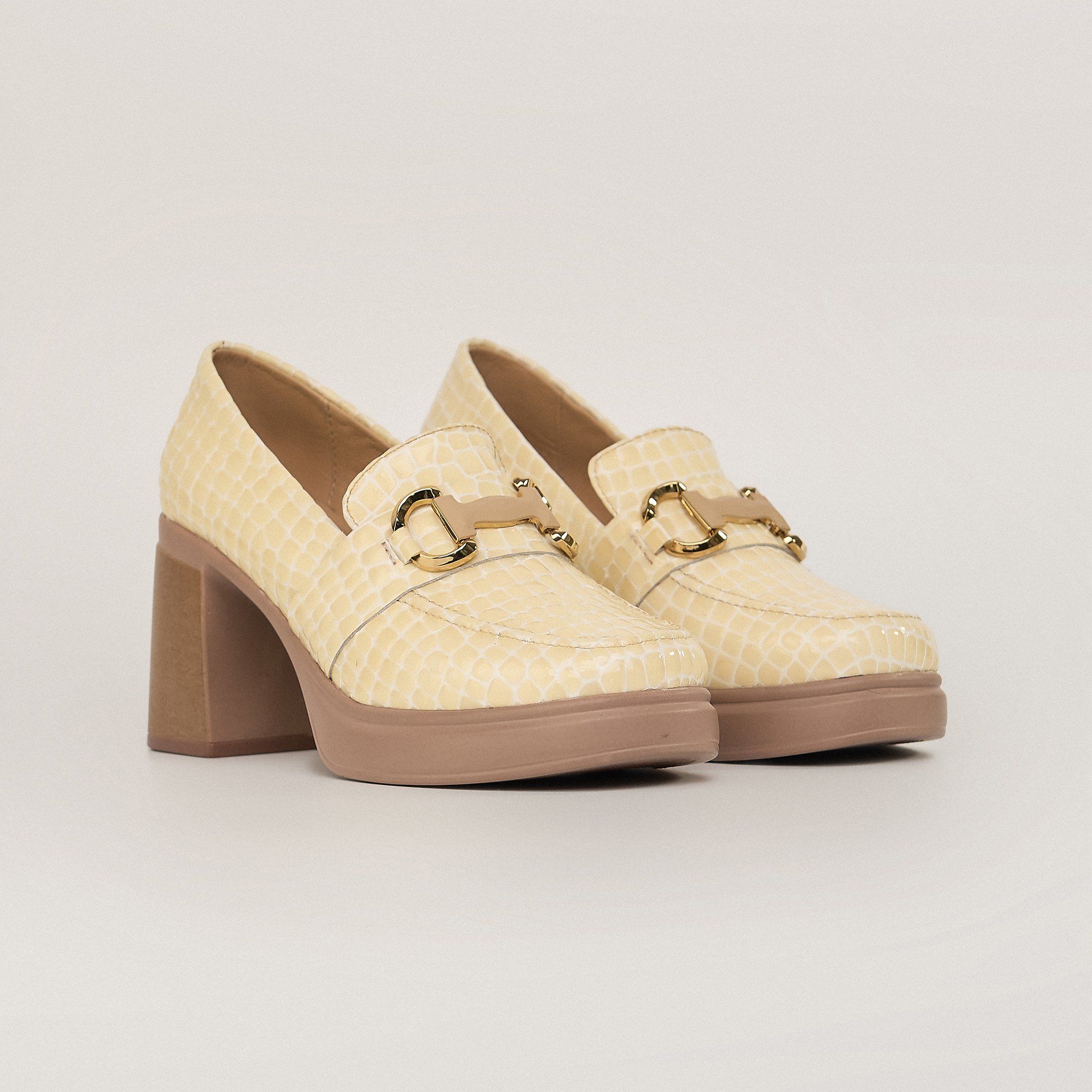  Giày Moccasin Nữ Vân Trắng 19M.2 