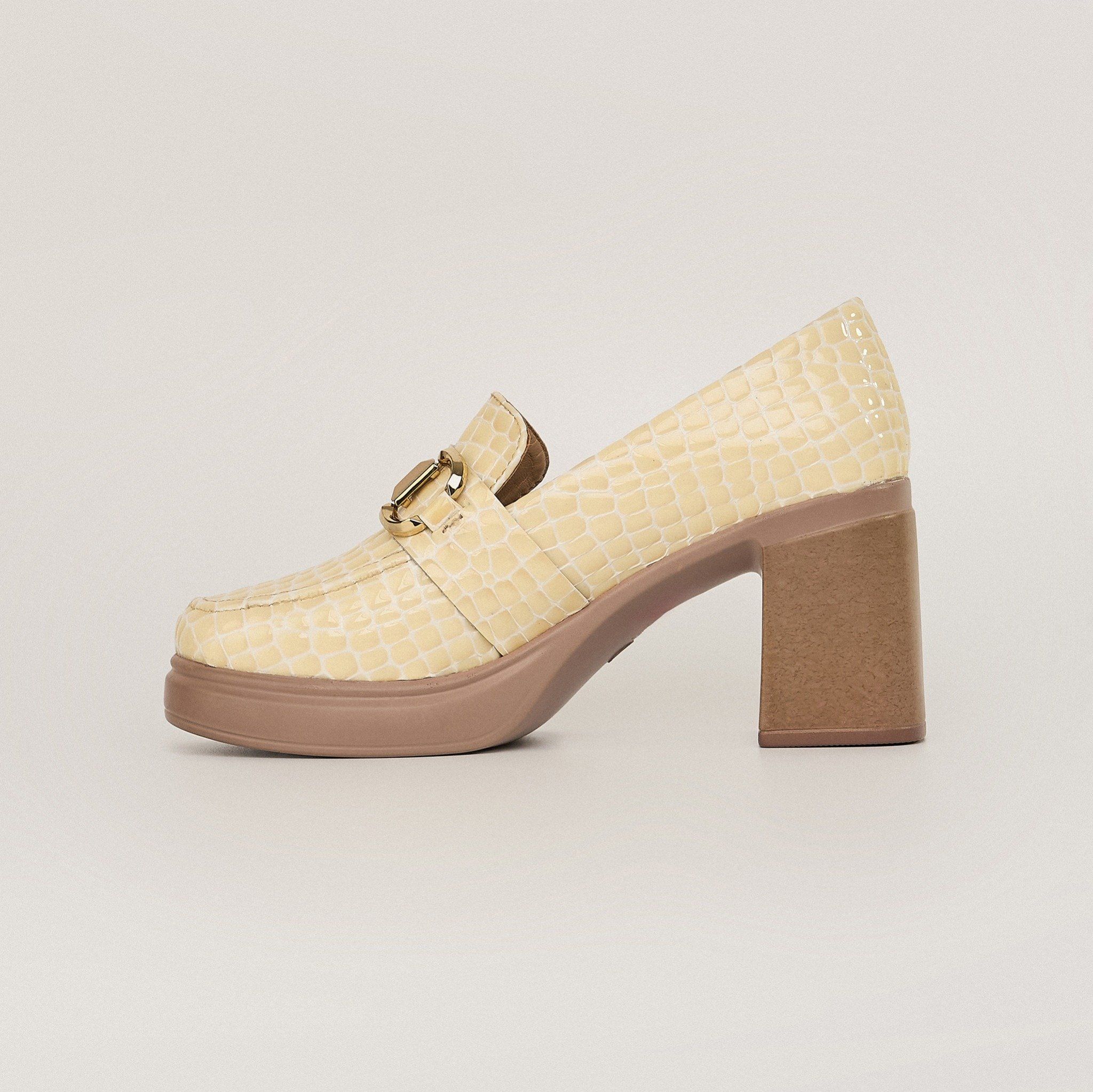  Giày Moccasin Nữ Vân Trắng 19M.2 
