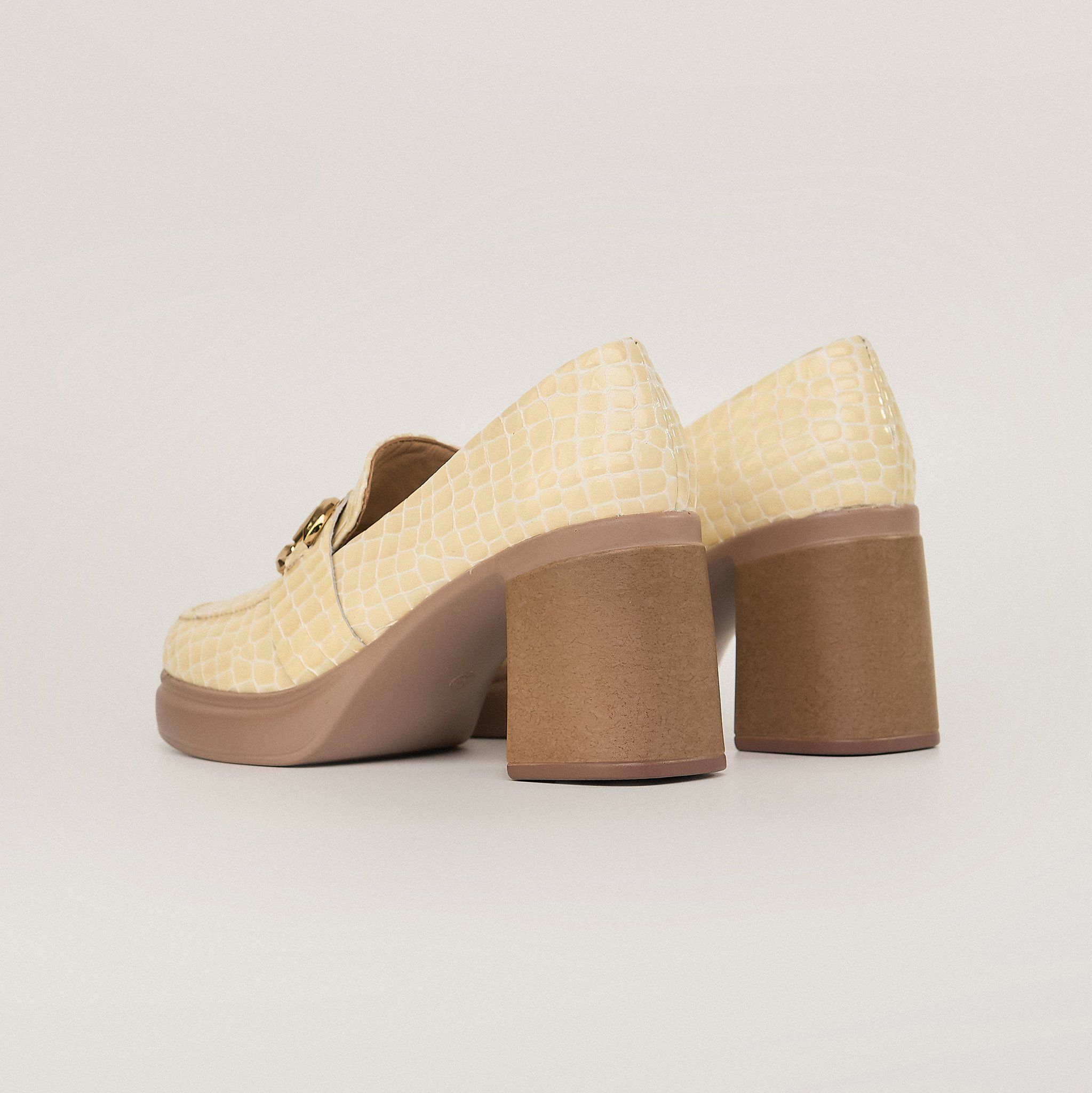  Giày Moccasin Nữ Vân Trắng 19M.2 
