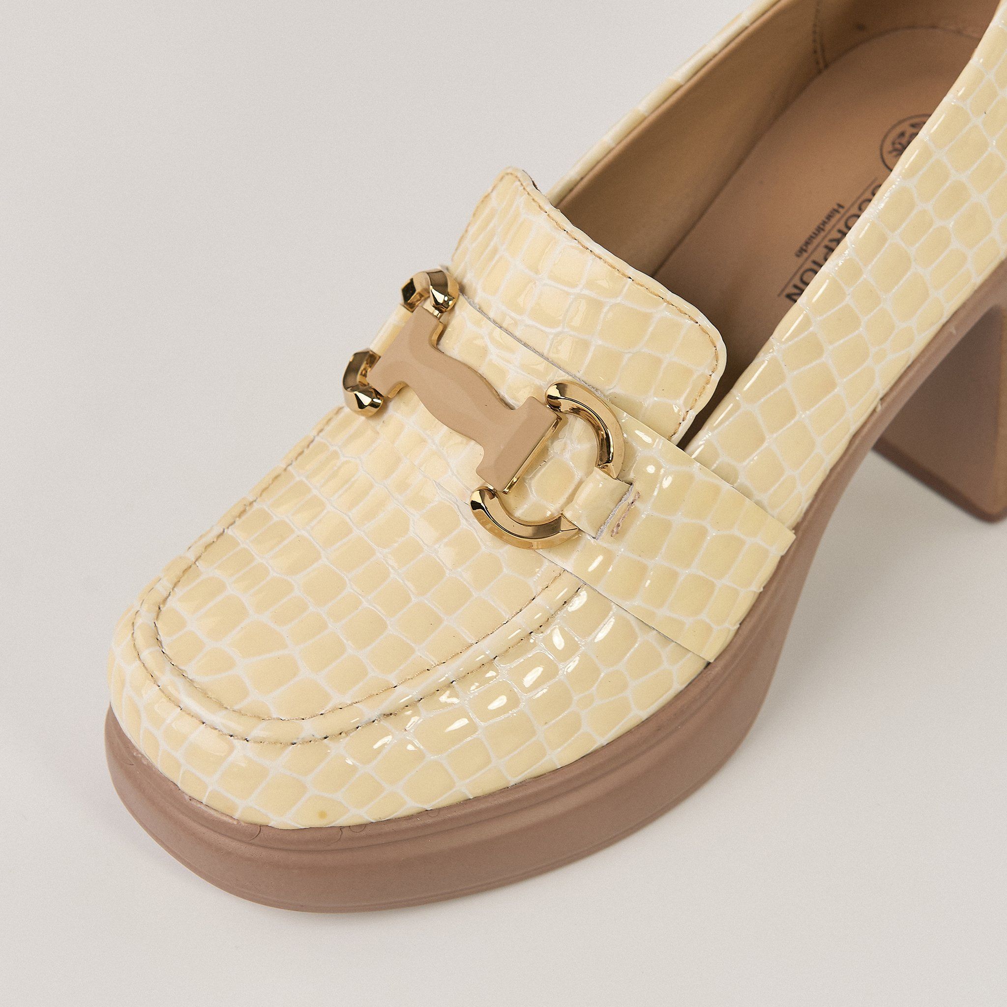  Giày Moccasin Nữ Vân Trắng 19M.2 