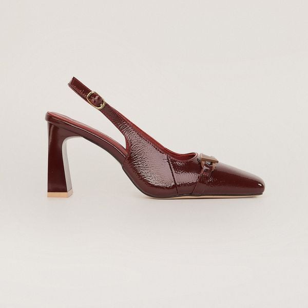  Giày Cao Gót Nữ Bóng Trơn Đỏ 19N.16 