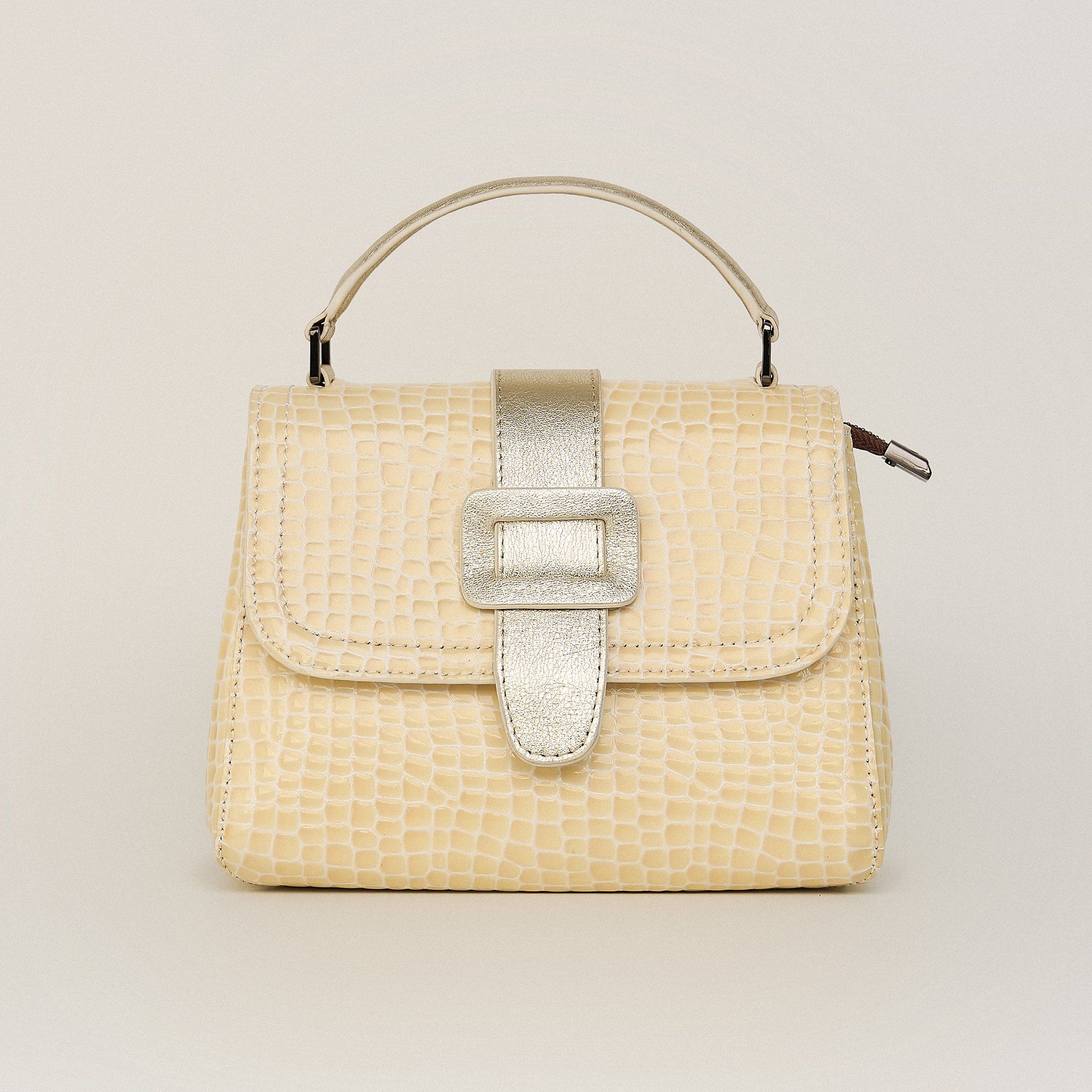  Túi Xách Nữ Da Vân Rắn Vàng 26V.227 