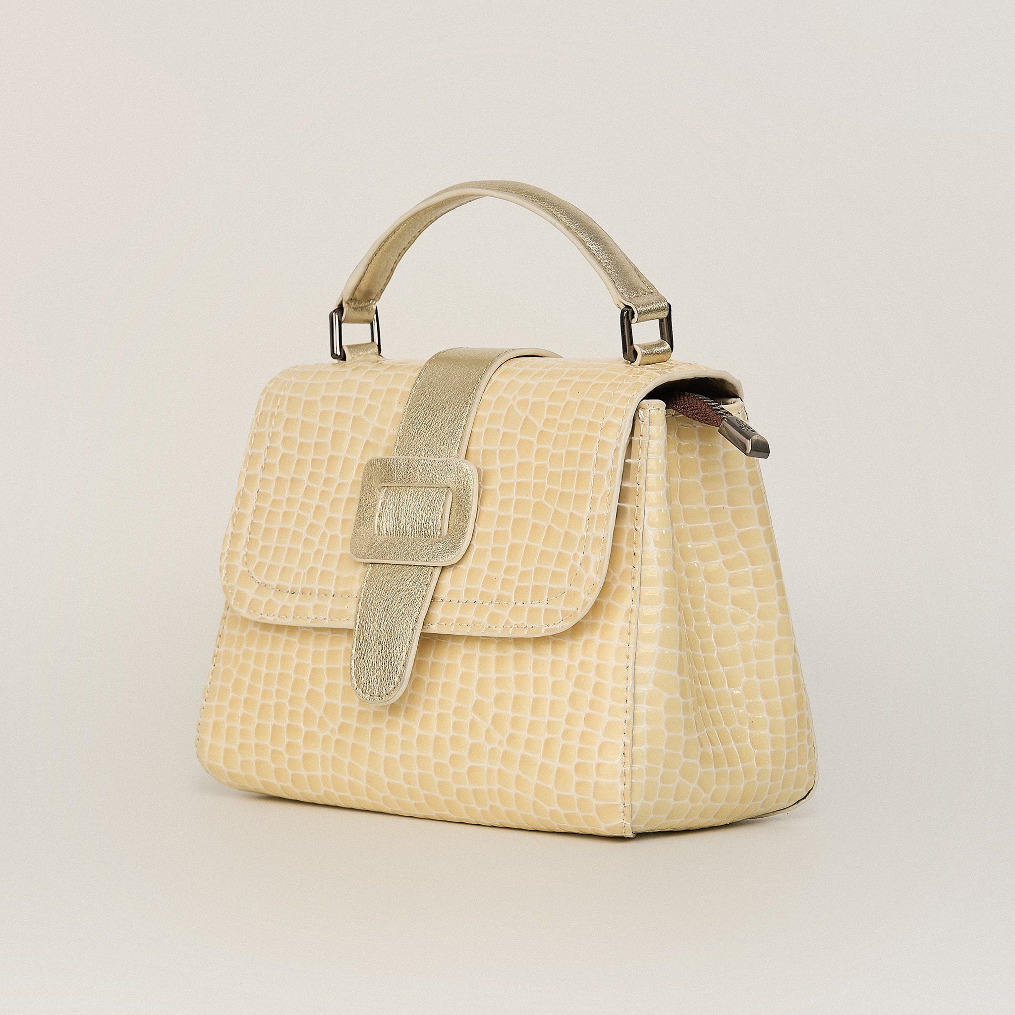  Túi Xách Nữ Da Vân Rắn Vàng 26V.227 