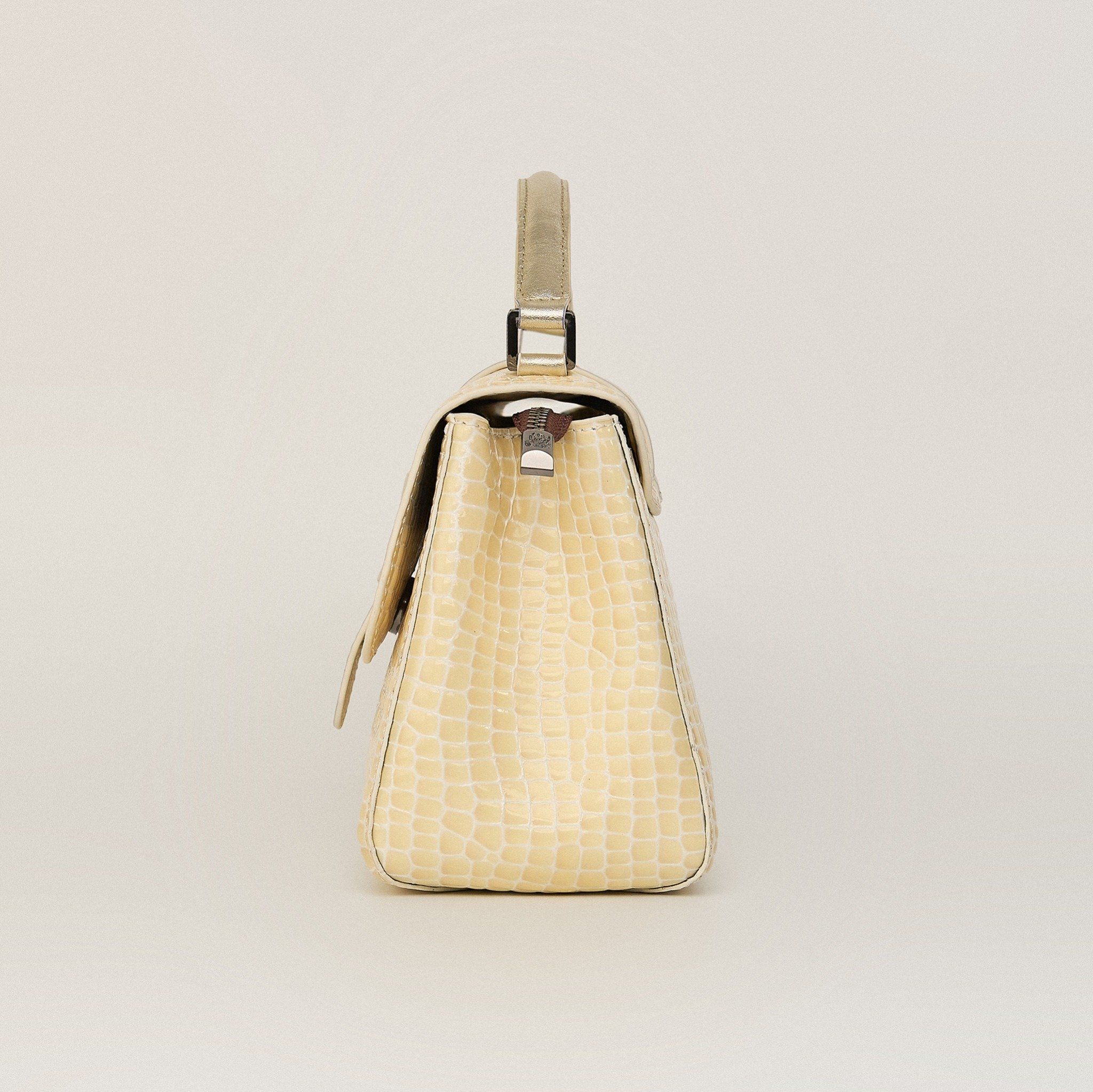  Túi Xách Nữ Da Vân Rắn Vàng 26V.227 