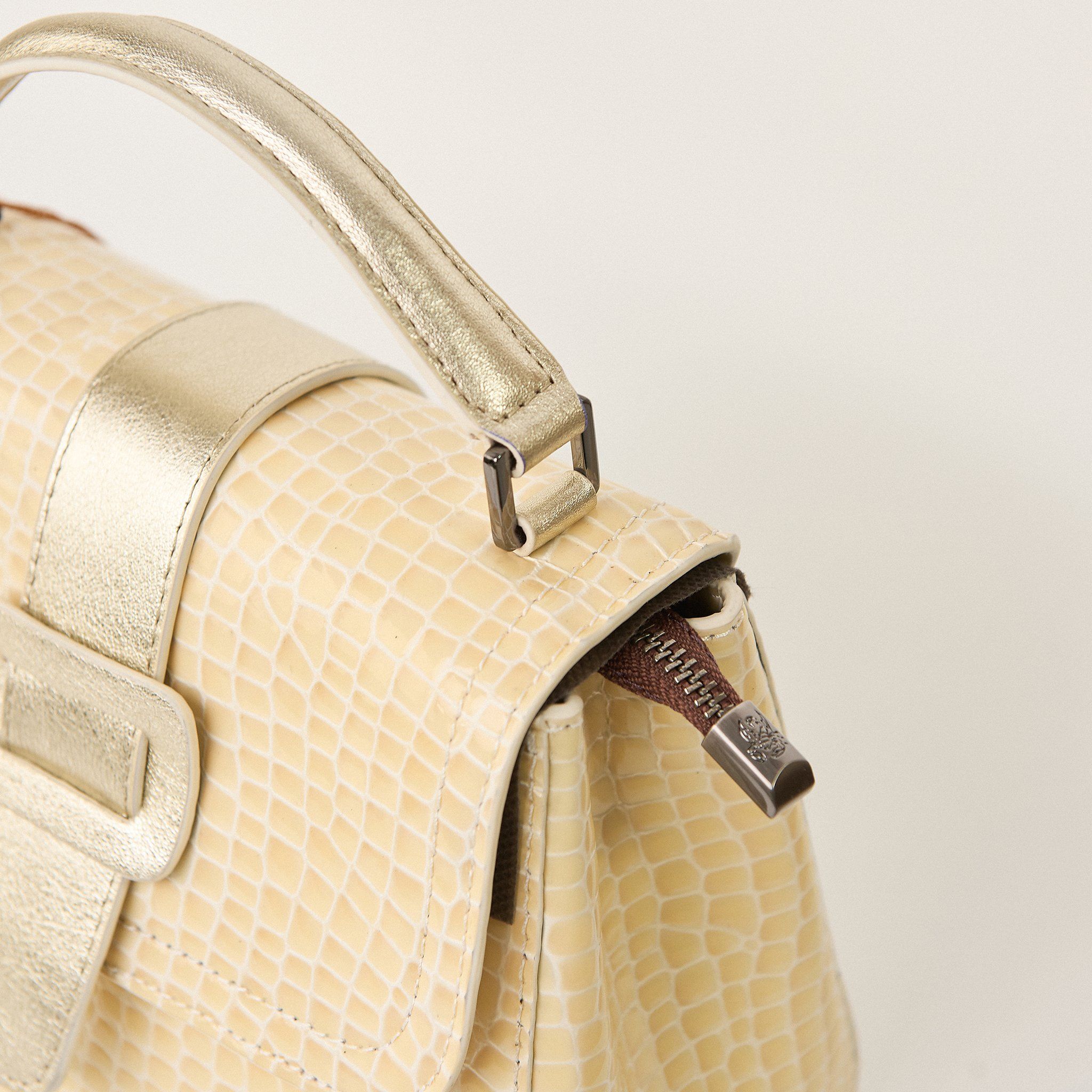  Túi Xách Nữ Da Vân Rắn Vàng 26V.227 