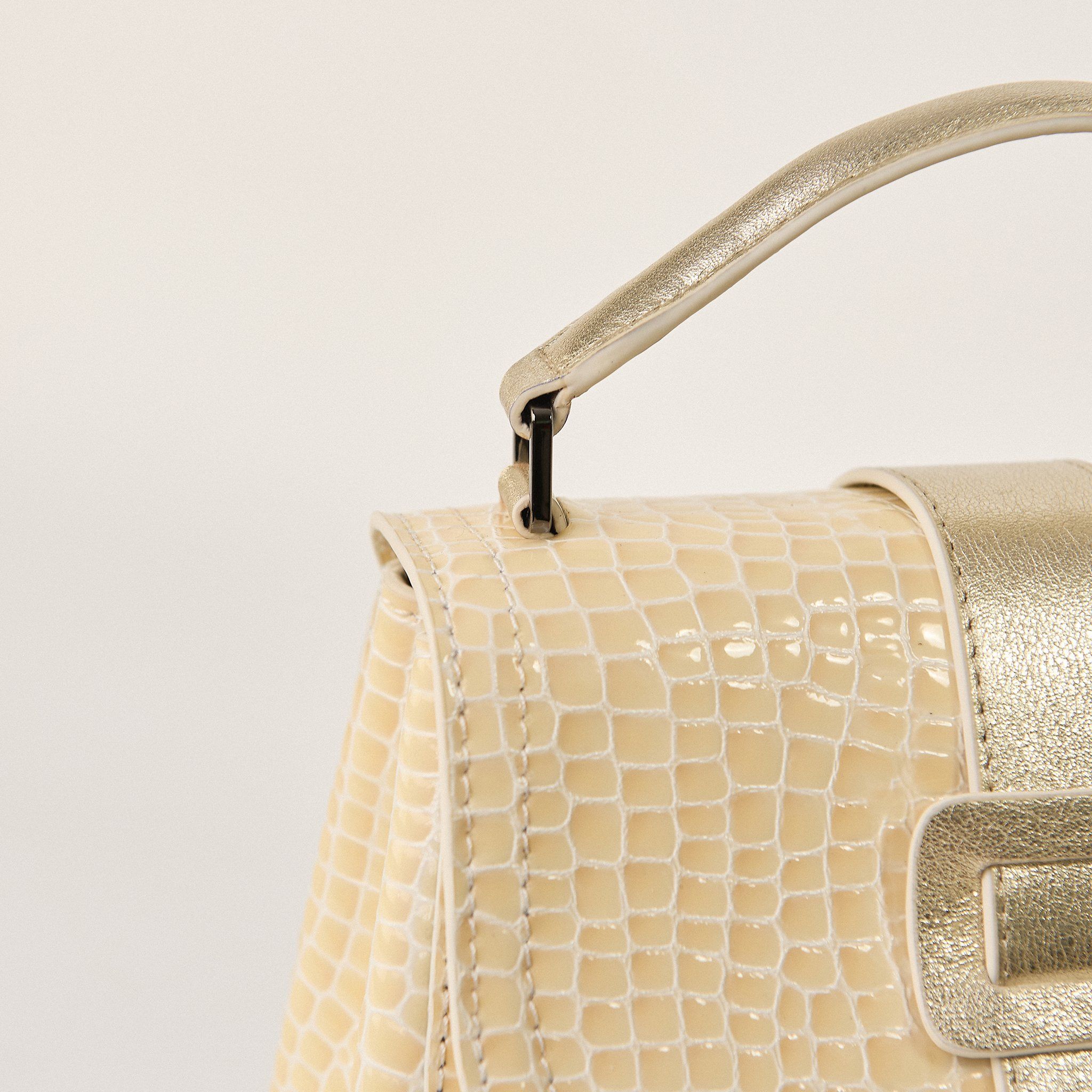  Túi Xách Nữ Da Vân Rắn Vàng 26V.227 