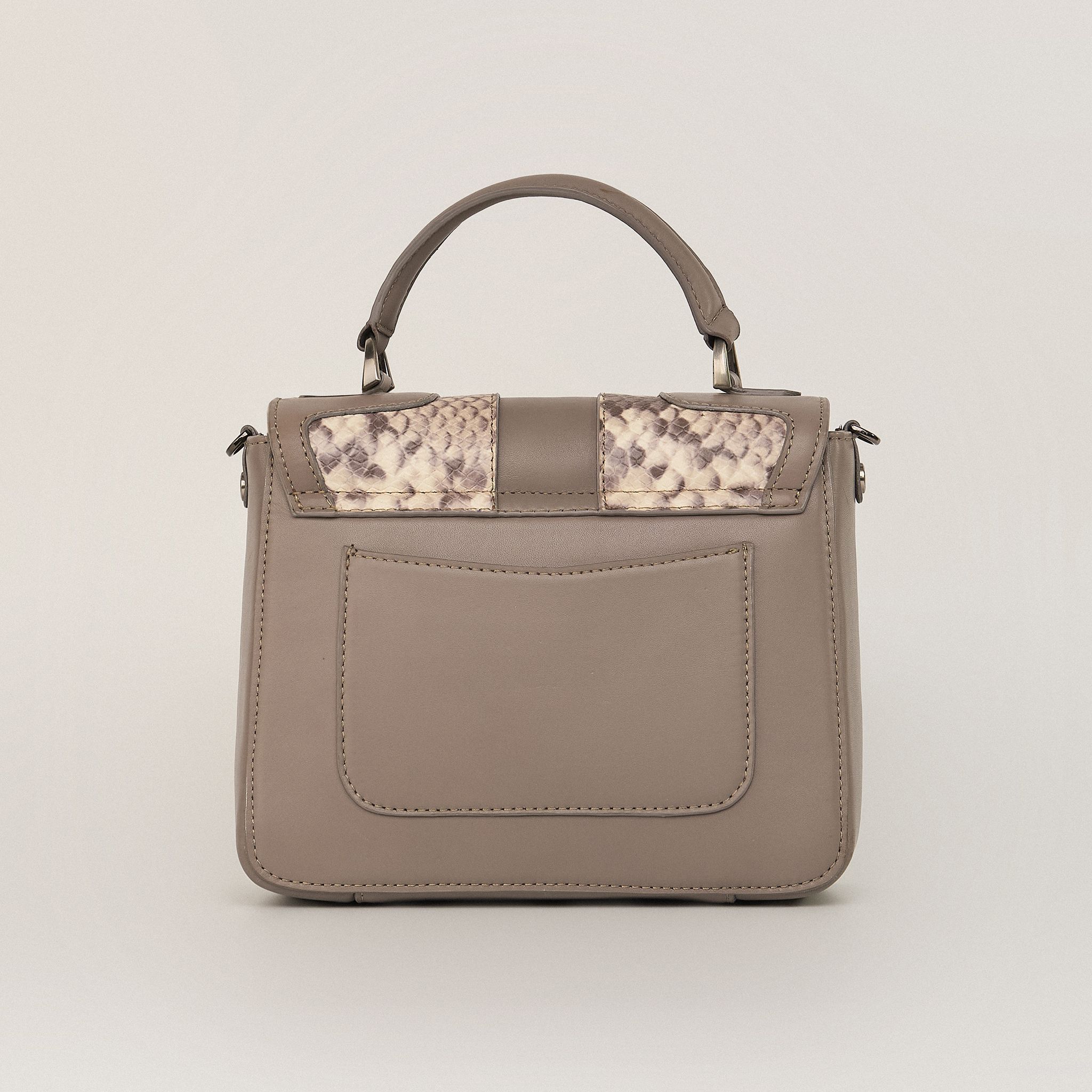  Túi Xách Da Nữ Vân Rắn Ghi 26GV.205 