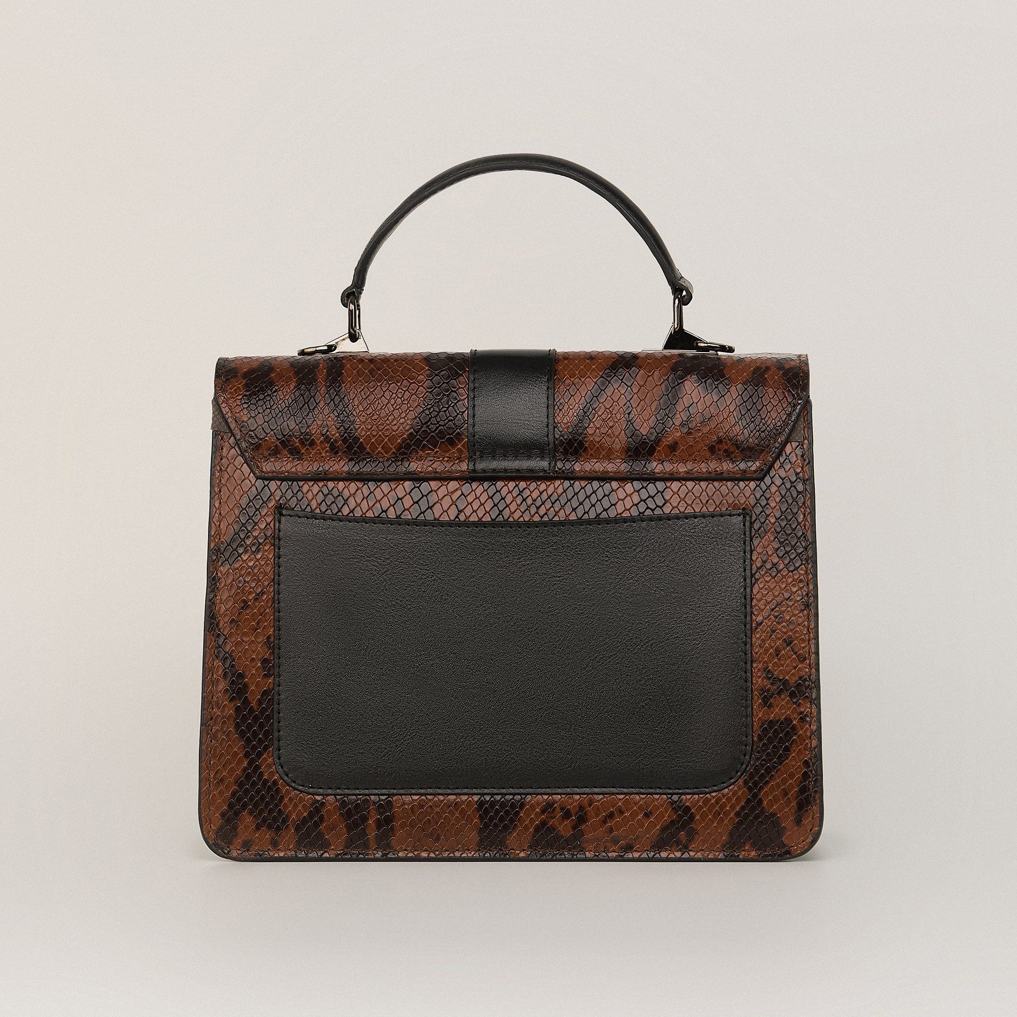  Túi Xách Nữ Da Vân Trăn Nâu 26NV.139 