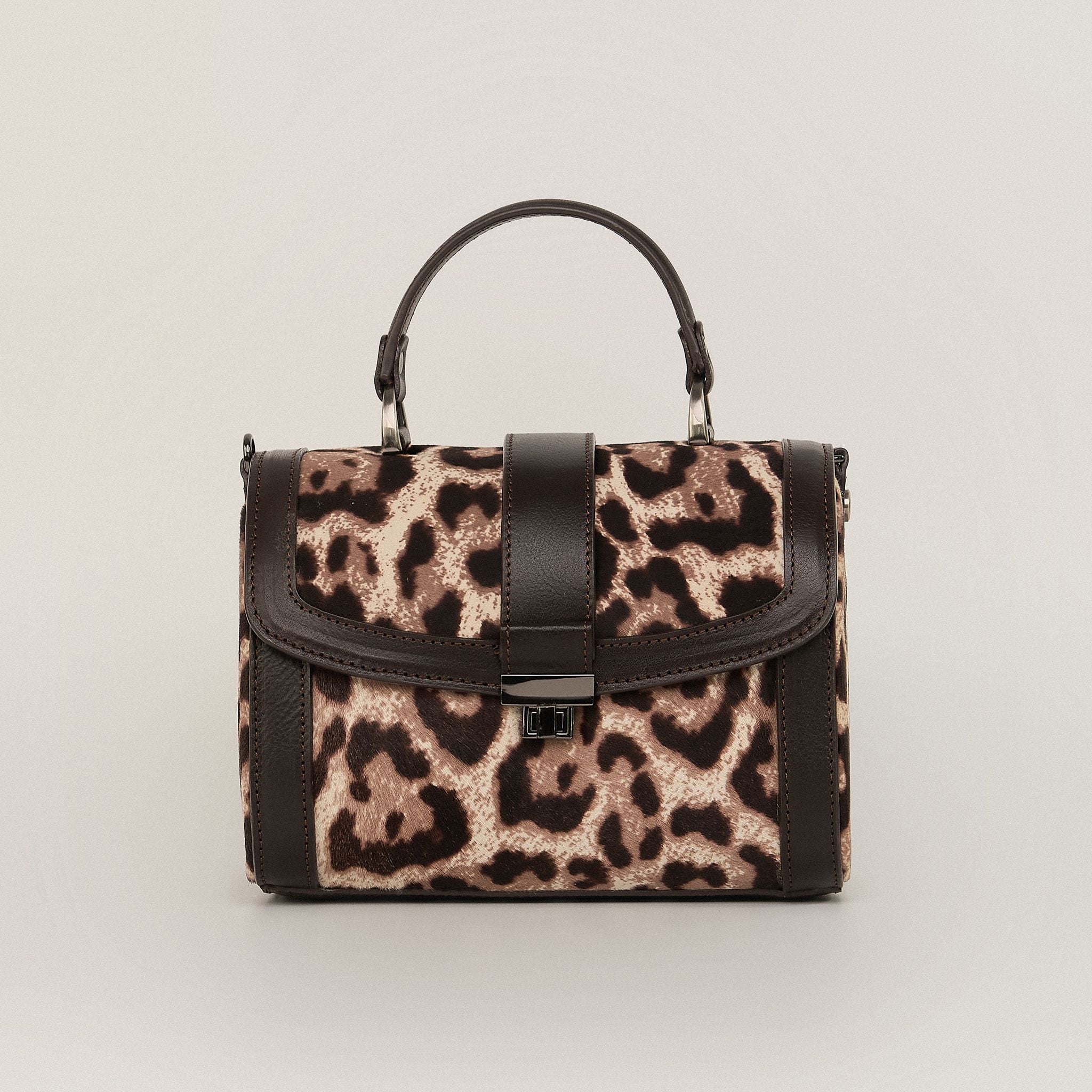  Túi Xách Da Nữ Nâu Báo Gấm 26N.8 