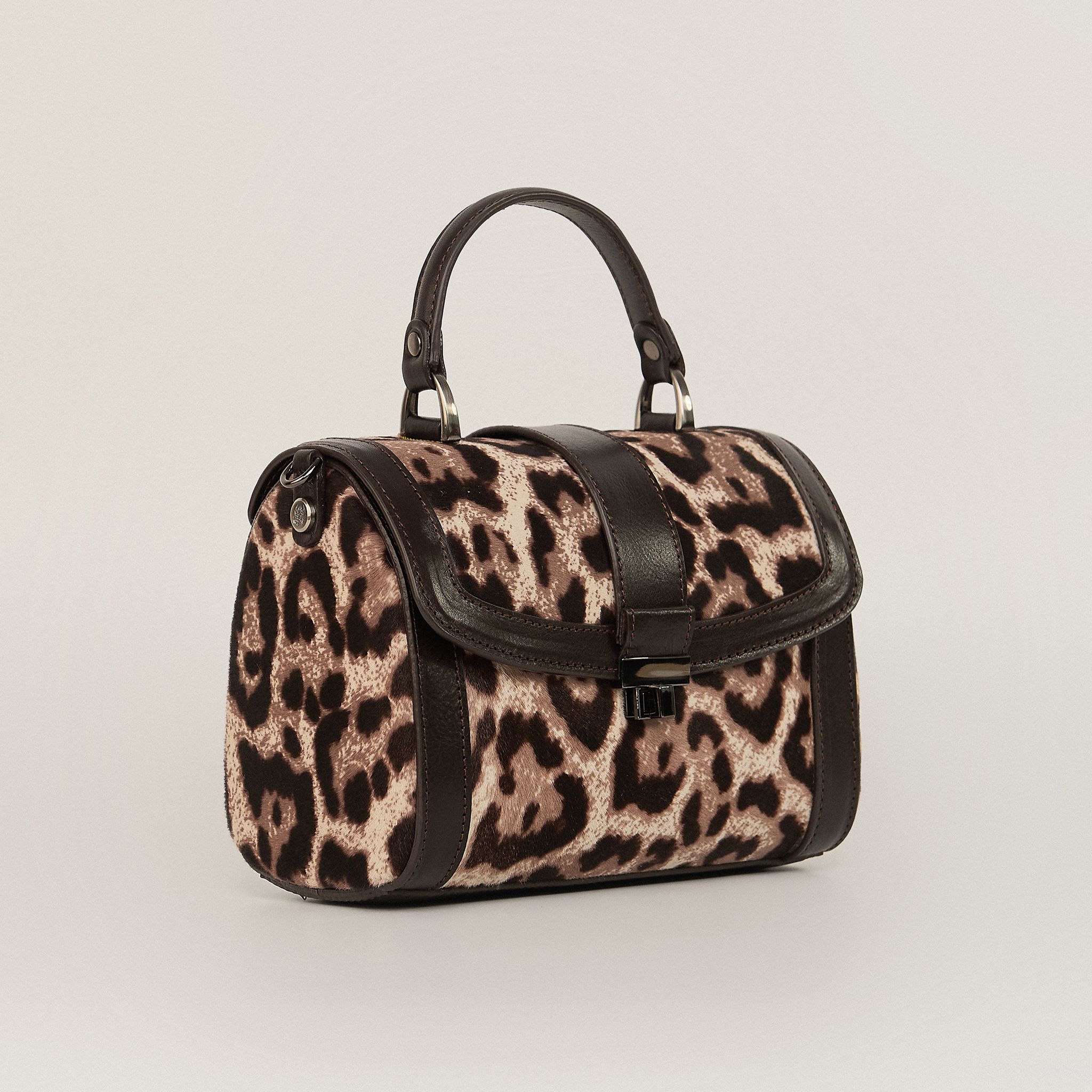  Túi Xách Da Nữ Nâu Báo Gấm 26N.8 