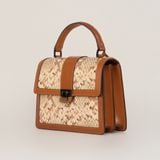  Túi Xách Nữ Da Vân Nâu Vàng 26N.213 