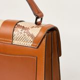  Túi Xách Nữ Da Vân Nâu Vàng 26N.213 