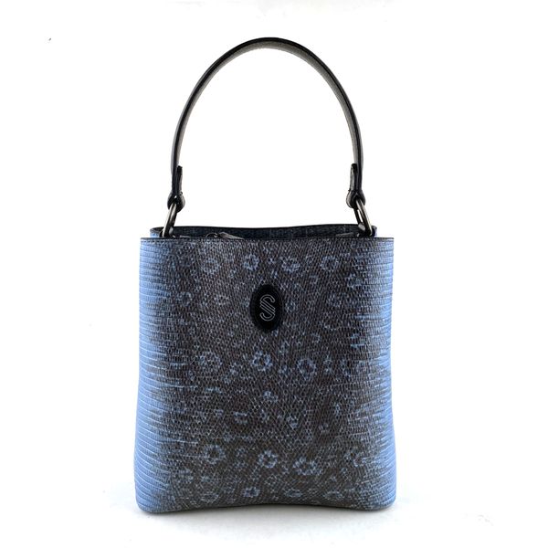  Túi Xách Da Vân Nữ Bucket Xanh 126X.193 