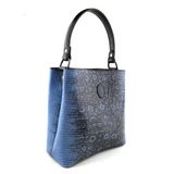  Túi Xách Da Vân Nữ Bucket Xanh 126X.193 