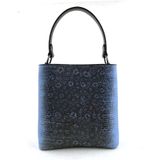  Túi Xách Da Vân Nữ Bucket Xanh 126X.193 