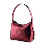  Túi Xách Nữ Da Vân Metallic Đỏ Mận 26Đ.206 