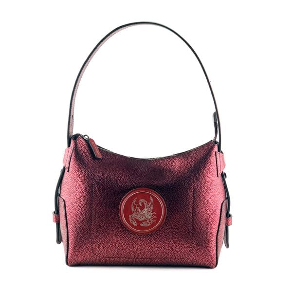  Túi Xách Nữ Da Vân Metallic Đỏ Mận 26Đ.206 