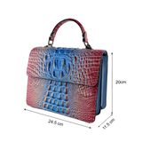  Túi Xách Nữ Da Vân Cá Sấu Xanh Hồng 26H.22 