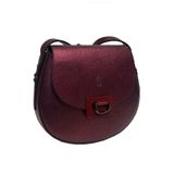  Túi Xách Da Vân Nữ Saddle Đỏ Mận 26M.138 