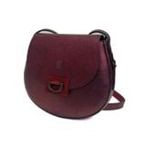  Túi Xách Da Vân Nữ Saddle Đỏ Mận 26M.138 