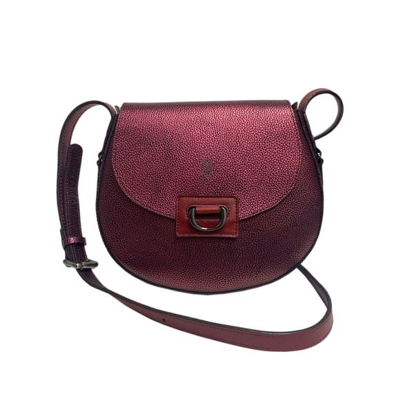  Túi Xách Da Vân Nữ Saddle Đỏ Mận 26M.138 