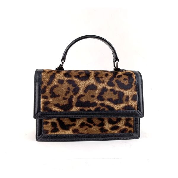  Túi Xách Nữ Da Họa Tiết Báo Gấm Nâu 26Đ.20 