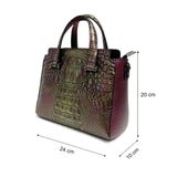  Túi Xách Da Vân Nữ Tím Đỏ 26T.18 